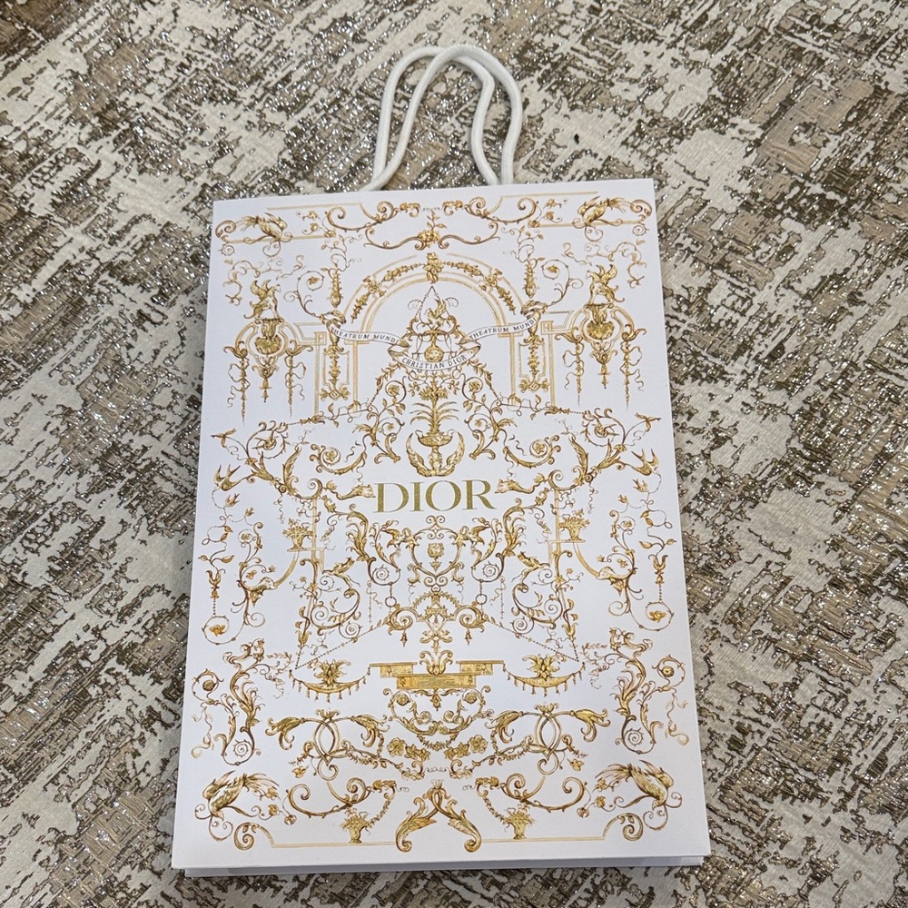 Dior White and Gold Decorative Bag